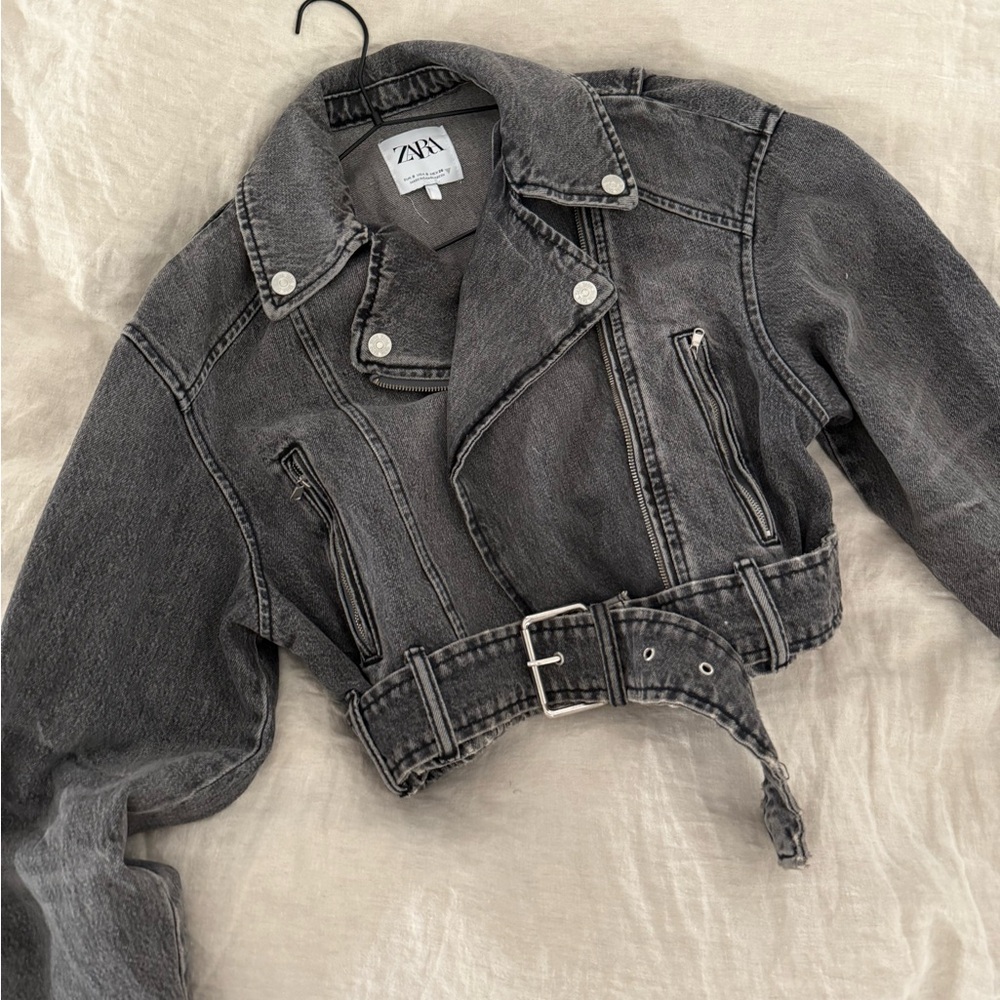 Zara Washed black/grey Denim Jacket